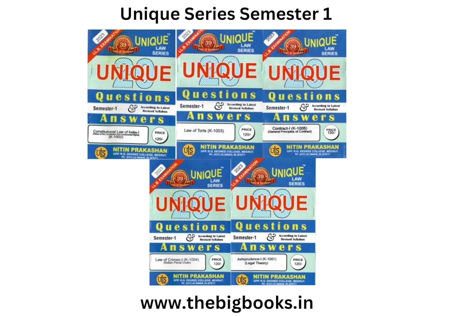 Unique's , 20 Q & A For LL.B. Examinations Semester-1 (Hindi) ( Jurisprudence-1 K-1001, Constitutional Law Of India-1 K-1002, Low Of Torts K-1003, Law of Crimes K-1004, Contract-1K-1005) Unique's , 20 Q & A For LL.B. Examinations Semester-1 (Hindi) ( Jurisprudence-1 K-1001, Constitutional Law Of India-1 K-1002, Low Of Torts K-1003, Law of Crimes K-1004, Contract-1K-1005)