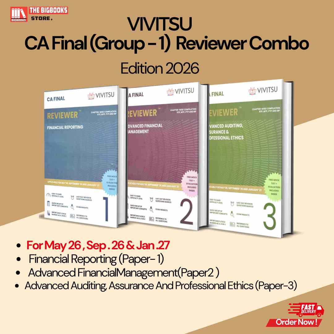 Vivitsu's CA Final Reviewer Combo (Group 1) Financial Reporting (Paper-1), Advanced Financial Management (Paper-2), Advanced Auditing, Assurance And Professional Ethics( Paper-3) May '26 Sep 36 and jan '27 - Edition 2026 Vivitsu's CA Final Reviewer Combo (Group 1) Financial Reporting (Paper-1), Advanced Financial Management (Paper-2), Advanced Auditing, Assurance And Professional Ethics( Paper-3) May '26 Sep 36 and jan '27 - Edition 2026